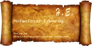 Hofmeister Edvarda névjegykártya